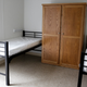A room in the first of 18 modular four-room housing units being prepared for COVID-19 patients in King County, Washington on a site in White Center, just outside of Seattle, on March 3, 2020.